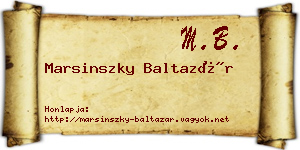 Marsinszky Baltazár névjegykártya